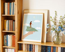 Lade das Bild in den Galerie-Viewer, motivierendes Poster mit Frage sind deine Träume größer als deine Ängste zur Selbstreflektion und Illustration eines Papierfliegers