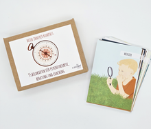 Lade das Bild in den Galerie-Viewer, Wertekarten für die Arbeit mit Werten in der Psychotherapie mit Bildkarten, hier beispielhaft der Wert Neugiert durch ein die Welt erforschendes Kind dargestellt