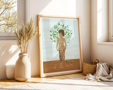 Lade das Bild in den Galerie-Viewer, feminines Poster einer Baumfrau als Teil einer boho Dekoration