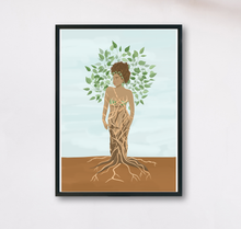 Lade das Bild in den Galerie-Viewer, Kunstdruck mit Illustration einer Frau als Baum