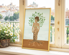 Lade das Bild in den Galerie-Viewer, modernes Poster mit Bild einer Baumfrau