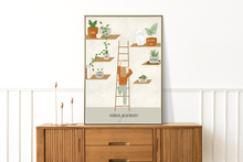 Lade das Bild in den Galerie-Viewer, Aufmunterndes Poster nimm dir, was du brauchst mit Wünschen und Bedürfnissen auf Pflanzen in einem Regal