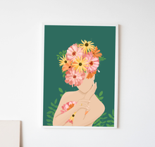 Lade das Bild in den Galerie-Viewer, Kunstdruck Blumenfrau