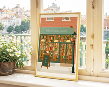 Lade das Bild in den Galerie-Viewer, Poster gemütlicher Buchladen für Leseratten mit Zitat