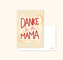 Lade das Bild in den Galerie-Viewer, Postkarte für Mama mit Spruch Danke Mama