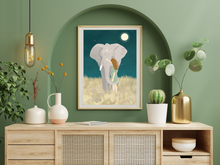 Lade das Bild in den Galerie-Viewer, Kunstdruck Elefant und Frau