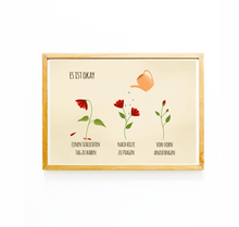 Lade das Bild in den Galerie-Viewer, Aufmunterndes Poster mit Blumen Illustration Es ist okay, einen schlechten Tag zu haben, nach Hilfe zu fragen, von vorn anzufangen