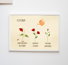 Lade das Bild in den Galerie-Viewer, Aufmunternder Print mit Blumen Illustration Es ist okay, einen schlechten Tag zu haben, nach Hilfe zu fragen, von vorn anzufangen