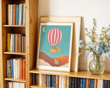 Lade das Bild in den Galerie-Viewer, blaues Poster dysfunktionale Grundüberzeugungen loswerden für Erfolg mit Motiv eines aufsteigendem Ballons bei Nacht