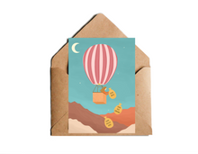 Lade das Bild in den Galerie-Viewer, Postkarte dysfunktionale Grundüberzeugungen loslassen mit Ballon Illustration