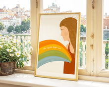 Lade das Bild in den Galerie-Viewer, LGBTQ Poster mit Regenbogen Illustration und Spruch alle Gefühle dürfen sein