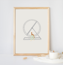 Lade das Bild in den Galerie-Viewer, psychologisches Poster als Erinnerung, Pausen zu machen mit Bild eines Menschen im Hamsterrad