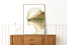 Lade das Bild in den Galerie-Viewer, großes Poster Nachdenken und Tagträumen mit Natur in einem Kopf