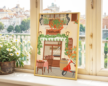 Lade das Bild in den Galerie-Viewer, modernes Italien Poster mit kunstvoller Illustration eines italienischen Restaurants