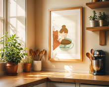 Lade das Bild in den Galerie-Viewer, lustiges Kaffee Poster in der Küche mit englischem Spruch coffee because adulting is hard und Illustration