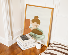 Lade das Bild in den Galerie-Viewer, Poster Kaffee Illustration und Zitat