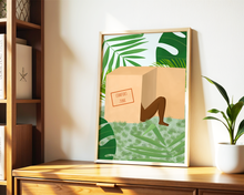 Lade das Bild in den Galerie-Viewer, aufmunterndes Posters Komfortzone mit Bild einer Frau in einer Kiste und Pflanzen