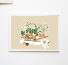 Lade das Bild in den Galerie-Viewer, Poster mit Illustration eines Gewächshauses für Pflanzenliebhaber