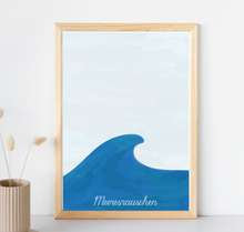 Lade das Bild in den Galerie-Viewer, Kunstdruck Meeresrauschen mit aquarell Welle