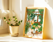 Lade das Bild in den Galerie-Viewer, Poster für Pflanzenliebhaberinnen mit Abbildung einer in Pflanzen versunkenen Frau