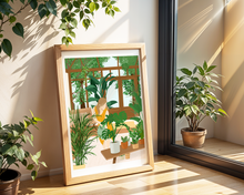 Lade das Bild in den Galerie-Viewer, moderne Wanddekoration mit Pflanzen Illustration