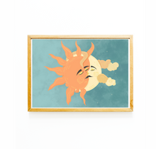 Lade das Bild in den Galerie-Viewer, modernes Schlafzimmer Poster mit Bild von Sonne und Mond