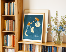 Lade das Bild in den Galerie-Viewer, aufmunternder Selbstvertrauen Kunstdruck in blau mit Spruch you are safe to trust yourself