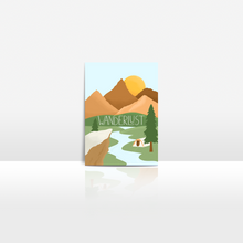 Lade das Bild in den Galerie-Viewer, Postkarte Wanderlust mit minimalistischen Bergen in schwarz weiß