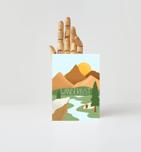 Lade das Bild in den Galerie-Viewer, Postkarte Wanderlust mit minimalistischen Bergen in schwarz weiß