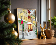 Lade das Bild in den Galerie-Viewer, alternative Weihnachtsdekoration mit einem modernen Kunstdruck eines Weihnachtsabends in der Stadt