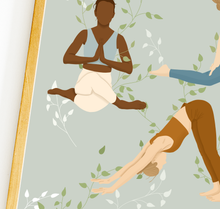 Lade das Bild in den Galerie-Viewer, Nahaufnahme des Kunstdrucks, auf dem Frauen in Yogaposen zu erkennen sind