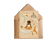 Lade das Bild in den Galerie-Viewer, Karte mit Illustration von Frauen in Yogaposen