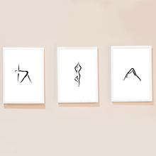 Lade das Bild in den Galerie-Viewer, Yoga Posen Kunstdruck Poster Set