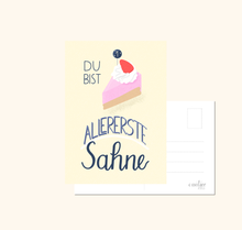 Lade das Bild in den Galerie-Viewer, lustige Freundschaftskarte mit Spruch du bist allererste Sahne