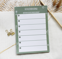 Lade das Bild in den Galerie-Viewer, Dankbarkeit Block Die kleinen Dinge in Form eines Dankbarkeitstagebuchs als Bloch mit Impulsfrage wofür bin ich diese Woche dankbar?