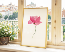 Lade das Bild in den Galerie-Viewer, minimalistischer Kunstdruck mit rosa aquarell Blume