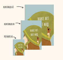 Lade das Bild in den Galerie-Viewer, Postkarte MAKE ART NOT WAR