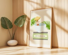 Lade das Bild in den Galerie-Viewer, Poster für ein positives Körperbild als Dekoration einer Psychotherapiepraxis mit Illustration einer Frau in einer Waage mit Spruch du bist so viel mehr als eine Zahl