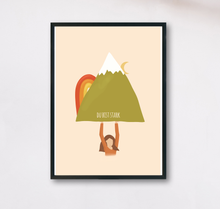 Lade das Bild in den Galerie-Viewer, aufmunternder Kunstdruck du bist stark mit Illustration einer Berg tragenden Frau