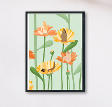 Lade das Bild in den Galerie-Viewer, surrealer Kunstdruck mit Illustration diverser Frauen in Blumen