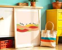 Lade das Bild in den Galerie-Viewer, buntes Poster mit psychologischem Spruch healing is not linear