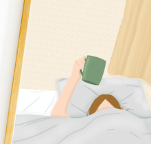 Lade das Bild in den Galerie-Viewer, Nahaufnahme des Posters Kaffee im Bett