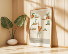 Lade das Bild in den Galerie-Viewer, Dekoration einer Psychotherapiepraxis mit Kunstdruck zu Bedürfnissen und Wünschen mit femininer Illustration in Beigetönen