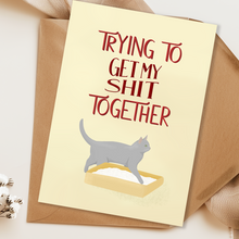 Lade das Bild in den Galerie-Viewer, Nahaufnahme der lustigen Katzenkarte mit Spruch