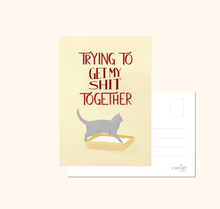 Lade das Bild in den Galerie-Viewer, Karte mit Spruch über das Leben als Erinnerung, den Alltag nicht allzu ernst zu nehmen in hellen Farben