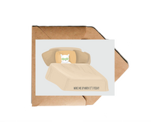 Lade das Bild in den Galerie-Viewer, lustige Postkarte mit Katze im Bett und Spruch wake me up when it's friday