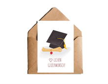 Lade das Bild in den Galerie-Viewer, Postkarte zum Abschluss Bachelor Master Promotion Abi