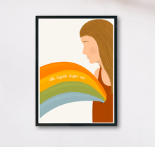Lade das Bild in den Galerie-Viewer, Kunstdruck mit Reminder alle Gefühle sind erlaubtim Format A4 und Regenbogen Illustration