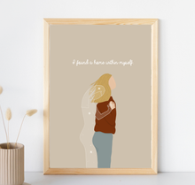 Lade das Bild in den Galerie-Viewer, moderner Kunstdruck mit Spruch I found a home within myself
