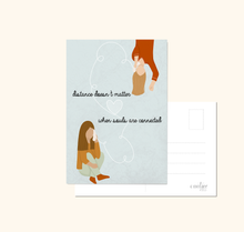 Lade das Bild in den Galerie-Viewer, Fernbeziehung Karte mit Spruch Distanz spielt keine Rolle, wenn Seelen verbunden sind